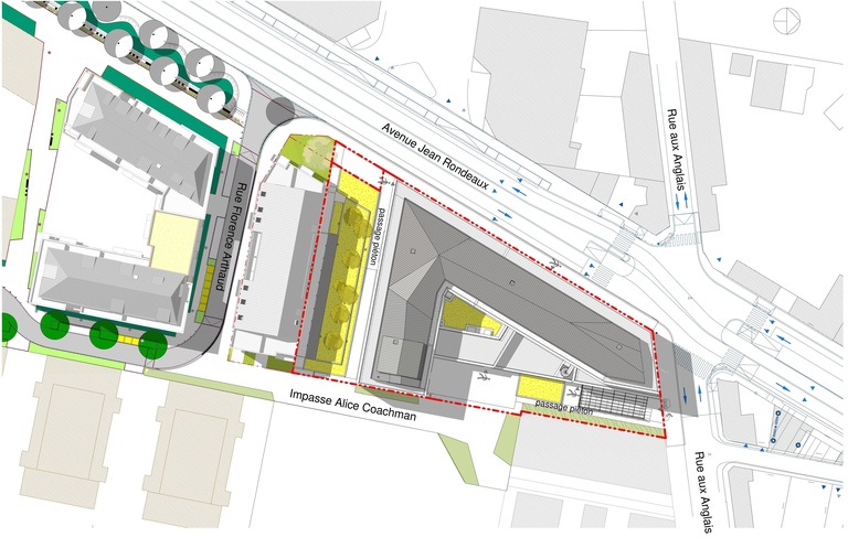 Atelier des Deux Anges - CAF Rondeaux Rouen plan masse