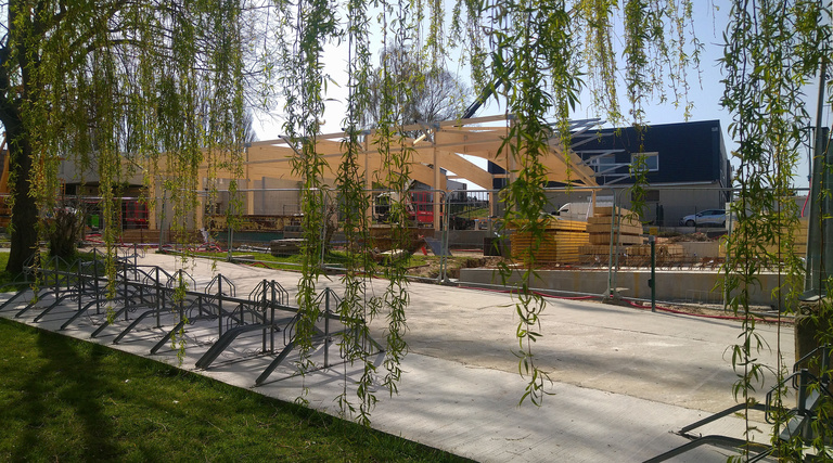 Atelier des Deux Anges - Avancement de la construction de la demi-pension du collège Malot au Mesnil-Esnard