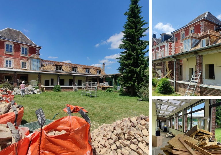 Atelier des Deux Anges - Réemploi des matériaux sur le chantier d'Esteville